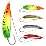 QualyQualy Weedless Spoon Fishing Lures for Saltwater, Minnow Fishing Spoon Hard Bait for Redfish Bass Tourt Northern Pike, 4PCS