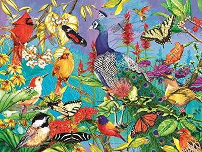 Springbok's 1000 Piece Jigsaw Puzzle Peacock Garden - Unique Cut Pieces