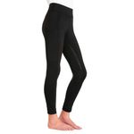 Kids Equestrian Riding Tights - Full Silicone Seat Grip - 4-Way Stretch Fabric - Dual Phone Pockets - Deep Elastic Waistband - Durable Polyester & Elastane Blend - Machine Washable - Black - 11-12YR