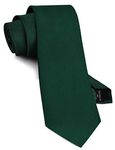 Gusleson 3.15"(8cm) Mens Dark Green Ties Solid Silk Necktie For Men Wedding Business (UK0791-02)