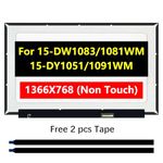 TFTcenter L63568-001 LCD Screen Replacement for Hp 15-DW1083WM 1B9S3UA, 15-DY1051WM 8MM76UA, 15-DY1091WM 1F8Z8UA, 15-DW1081WM 9VV89UA, LCD Screen 15.6" 30Pin Laptop Display Panel（Mate HD 1366X768