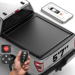 WOLFBOX Power Retractable Tonneau Cover for Ford 2015-2026 F150/2022-2026 Lightning EV/2017-2026 Raptor. Fits 5'7 Bed. Electric Aluminum Truck Bed Cover with Remote Control & App