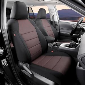 coverdream Rav4 Seat Covers Custom Fit for 2019-2024 2025 Toyota Rav4 LE,XLE,XLE Premium,Limited,Full Coverage Polyester Car Seat Protector(Full Set,Black & Wine)