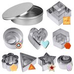 24 Pcs Mini Cookie Cutters Set, Cookie Cutters Geometric Shapes with Star Heart Hexagon Square etc., Stainless Steel Cookie Cutter for Biscuit Pastry Baking Cake Decorating Clay Fondant Christmas