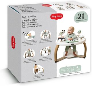 Tiny Love 5-in-1 Baby Activity Center – 20 Activities, 6 Toys, Black & White