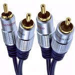 kenable Pure OFC HQ 2 x RCA Phono Plugs to Plugs Stereo Audio Cable Gold 2m [2 metres]