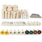 134Pcs Polishing Buffing Wheel Hakkin Wool Felt Polishing Kit 1/8” Shank for Dremel Rotary Tool Accessory Abrasive Wheel Buffing Polishing Wire Brushes Professional Polishing Wheel Set