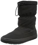 Crocs Women's Lodge Point Pull-On Snow Boot, Black, 4 M US