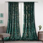 Luxury Velvet Curtains Gold Foil Pr