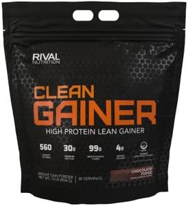 Rivalus Clean Gainer - Chocolate Fudge 10 Pound - Delicious Lean Mass Gainer with Premium Dairy Proteins, Complex Carbohydrates, and Quality Lipids, No Banned Substances, Made in USA