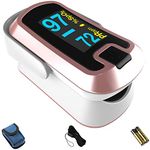 Mibest OLED Finger Pulse Oximeter, O2 Meter, Dual Color White/Rose Gold (CN340 Rose Gold)