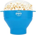 The Original Popco Silicone Microwave Popcorn Popper with Handles, Silicone Popcorn Maker, Collapsible Bowl Bpa Free and Dishwasher Safe - 15 Colors Available (Transparent Glacier Blue)