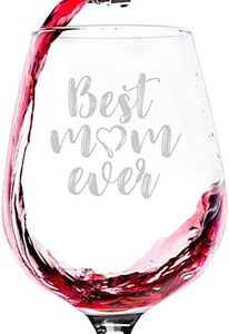 Best Mom Ever Wine Glass - Cool Mothers Day Gifts for Mom, Wife, Women - Best Mom Gifts from Son, Daughter, Husband, Kids - Unique Birthday Present Idea for New Mom, Her - Fun Novelty Wine Gift