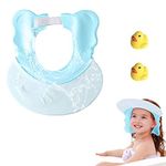 Kids Shower Hat, Baby Shower Cap, Shampoo Shield, Adjustable Baby Bath Visor, Hair Wash Shield for Kids, with 2 Little Duck, Protect Eye&Ear for Infants, Kids