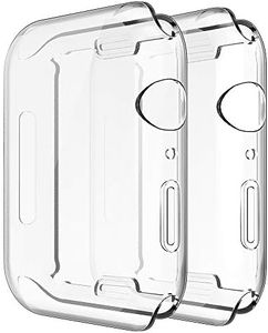 Simpeak 2PACK Soft Screen Protector Case Compatible with Apple Watch Series 10(42mm 46mm) Series 9 Ultra 8 7(41mm 45mm 49mm) Series 6 SE 5 4(40mm 44mm) Series 3 2(38mm 42mm),Clear (44mm)