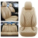 BOJVAIGA Seat Covers for Toyota RAV4 1997-2022,Waterproof Leather Car Seat Cover,Soft and Breathable Auto Interior Accessories,Standard(Full Set) Beige