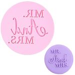 Crethinkaty Wedding Fondant Embosser MR. and MRS. Shape 3D Design Cookie Stamp for Baking Cookies,Decorating Cake/Sugar Paste/Cupcake