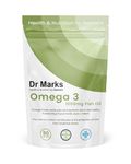 Dr Marks Omega 3 Fish Oil 1000mg - Pure EPA & DHA Fatty Acids, Crucial for Heart & Brain Function + Eye Health & Maintaining Blood Pressure, 90 High Strength Capsules Made in The UK by UK NHS Doctors