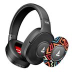 boAt 2025 Launch Rockerz Plus 550 Bluetooth Headphones, Customizable Earcups, 100Hrs Playback, 50mm Drivers, Dual Pair, Bluetooth Headphones, Wireless Headphone with Mic (Black Psyche)