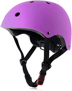 OUWOR Kids Skateboard Bike Helmet for Boy and Girl, Lightweight Adjustable, Multi-Sport for Bicycle Skate Scooter (Purple, Small)
