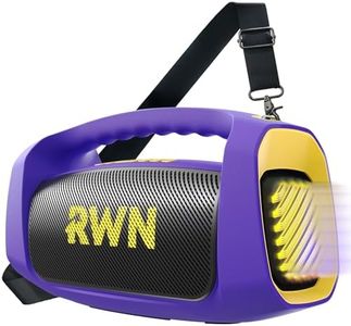 RWN Outdoor Bluetooth Speaker: 160W Loud Sound, IP67 Waterproof with 24H Playtime, Fast Charge, Bass, TWS, Portable Wireless Speakers with Light Show for House, Party, Projector, Beach (PURPLE+YELLOW)