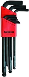 Bondhus Ball End L-Wrench Key 9-Pieces Set, 1.50-Inch Size