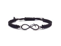 Storela Handmade Silver Plated Infinity Bracelets for Womens and Mens, in our infinity, love & rope bracelet collection.100% waterproof & adjustable - Festival Accessories (black, Infinity Bracelets)