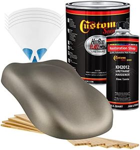 Custom Shop - Warm Gray Metallic - Hot Rod Flatz Flat Matte Satin Urethane Auto Paint - Complete Gallon Paint Kit - Professional Low Sheen Automotive, Car Truck Coating, 4:1 Mix Ratio