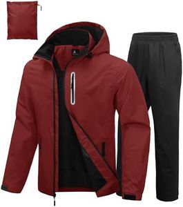 SWISSWELL Men's Waterproof Golf Rain Suit Rain Gear Jacket and Pants 2 Pieces Packable Lightweight Fishing Raincoat S-3XLRed Jacket Black Pantss Medium