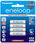 Panasonic BK-4MCCE/4BN Eneloop(Up to 800 mAH) AAA Ni-Mh Pre-Charged Rechargeable Batteries, 4-Battery Pack