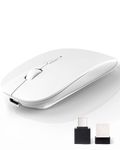 ANEWISH Wireless Bluetooth Mouse Laptop/iPad/iPhone/Mac/PC with 2.4G USB & C Adapter Rechargeable Noiseless Mini Wireless Mouse Compatible with Android/Windows/Linux