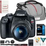 Canon EOS Rebel T7 Digital SLR Camera 18-55mm f/3.5-5.6 is II Kit 2727C002 Bundle with Lexar Premium 64GB SDXC Memory Card, Deco Essentials Camera Bag and Corel Photo Video Suite
