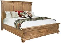 Hekman Furniture Wellington Hall King Panel Bed - Traditional Wood King Bed Frame Break Front Headboard, Overlay Molded Panels, Dentil Molding & Rich Wood Finish for Luxury Bedroom