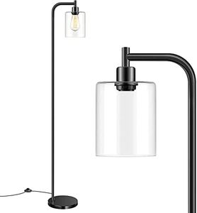 Industrial Floor Lamp, 65” Tall Standing Lamps with Hanging Clear Glass Shade for Living Room Bedroom Office, AU Plug