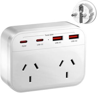 Dawntress Australia to Europe Travel Adapter - EU Travel Adapter with 4 USB Charger, USB-C Outlet Adaptor Power Point，European Travel Adapter for Bali Spain Germany France Portugal Greece Netherlands