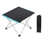 Guryon Folding Camping Table, Ultralight Aluminum Alloy Roll Up Table with Storage Bag, 3 Size S M L Fold Up Table Outdoor Dining Table For Garden Patio Picnic, BBQ, Beach, Fishing (Small)