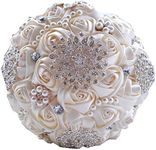 Jackscale JACKCSALE Wedding Bride Bridal Bouquet Brooch Bouquet Bridesmaid Valentine's Day Bouquet Confession (D453 Creamy)