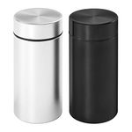 OZCHIN 2 PCS Aluminum Storage Jar Portable Airtight Smell Proof Container Bottle Multipurpose Storage Container for Spices, Coffee & Teas (Black + Silver, 80 ml)