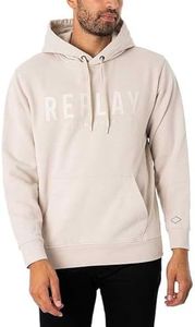 REPLAY Sweat à capuche avec capuche pour homme, Butter White 012 (White), XS