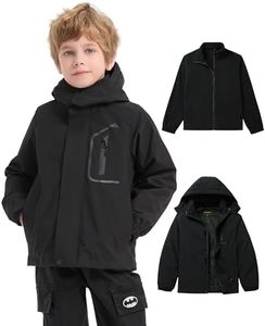 JASOFRON Boys Girls Winter Jacket 3-in-1 Kids Coat with Fleece Inner and Waterproof Outer Shell, Warm Detachable Hooded Ski Snow Jacket.