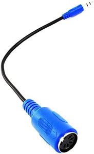 ZAWDIO - MIDI to 3.5mm Breakout Cable for - Akai, Korg, Line6, LittleBits - Midi Female to TRS 3.5mm Male - MPC Studio,Touch, MPX8, Electribe 2,SQ-1, Black Blue, ZAW_MIDI_003