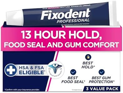 Fixodent Professional Ultimate Denture Adhesive Cream for Full and Partial Dentures, 1.8 oz, 3 Pack