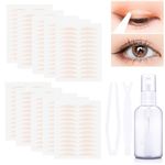 240PCS Eyelid Eyelid Lift Strips, Invisible Water Activated Eyelid Lifter Strips, Breathable Glue-free Double Eyelid Sticker, Mesh Eye Lift Tape with Spray & Tweezers for Heavy Hooded & Droopy Lids