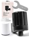 Kitsch Shower Head Filter for Hard Water - Water Softener for Shower, Hardwater Filter for Showerhead, Improves Hair,Nails & Skin, Removes Chlorine, Heavy Metals & Other Harmful Substances - Black