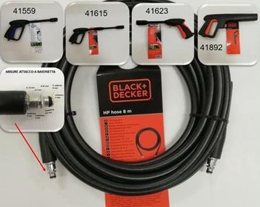 BLACK&DECKER TUBO PER IDROPULITRICE 8MT RICAMBI ACCESSORI 8 MT RICAMBIO 46399