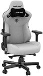 Anda Seat Kaiser 3 Large Gaming Chair for Adults - Ergonomic Gray Fabric Gaming Seat with Lumbar Support, Comfortable Office Chairs with Neck Support - Heavy Duty Wide Computer Seat