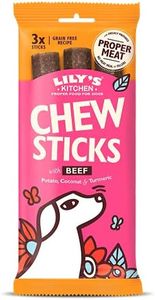 Lily's Kitchen Chew Sticks with Beef - Natural Dental Dog Treats (10 Packs of 3 Chews)