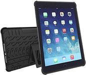 Shockproof Heavy Duty Tough Case Stand Cover for Apple iPad Air 2 (Black)