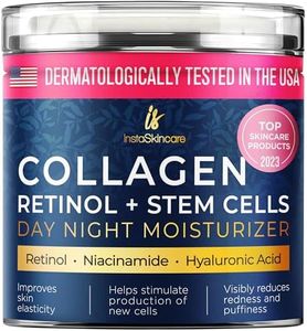 InstaSkincare Collagen Face Moisturizer with Airless Pump - Collagen Botanical Stem Cells Cream for Skin with Retinol, Niacinamide, Hyaluronic Acid - Anti-Aging Day & Night Cream - Made in USA (1.7Oz)