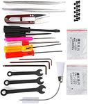 Sewing Machine Cleaning Kit, Serger Service Kit, Straight/Curved Tweezers Overlock Machine Tool Screws Brush Scissors Wrenches for Overlock Sewing Machine